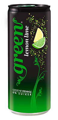 GREEN Lemon Lime Напиток безалкогольный сильногазированный ароматизированный без сахара со вкусом Лимона и Лайма 0,33л