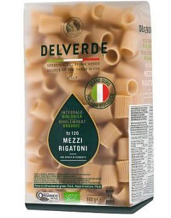 Макаронные изделия "Delverde" 0,5кг из цельнозерновой муки №120 MEZZI RIGTONI BIOLOGICA