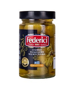 FEDERICI Оливки Халкидики без косточки, масса нетто 290г/320мл