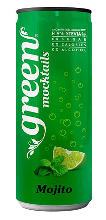 GREEN Mojito Напиток безалкогольный сильногазированный ароматизированный без сахара "Мохито" 0,33л