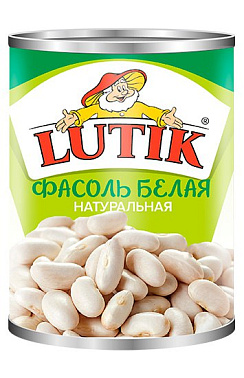 LUTIK Фасоль натуральная  белая нетто 400г/425мл