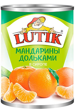 LUTIK Мандарины дольками в сиропе, 314мл/312г