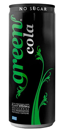 GREEN COLA Напиток безалкогольный сильногазированный ароматизированный без сахара "Кола" 0,33л