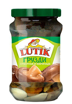 LUTIK Грузди отборные в маринаде, масса нетто 280г/314мл