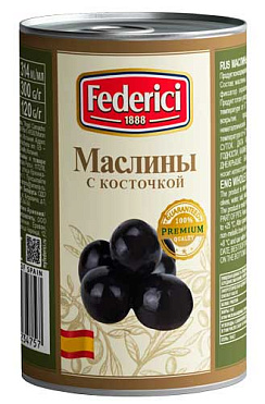 FEDERICI Маслины с косточкой, масса нетто 300г/314мл