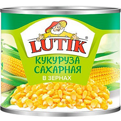 LUTIK Кукуруза сахарная в зёрнах,  масса нетто 340г/425мл