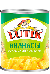 LUTIK Ананасы кусочками в сиропе консервированные 3100мл