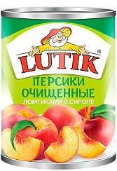 LUTIK Персики очищенные ломтиками в сиропе 3100мл/1800г