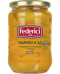 FEDERICI Абрикосы очищенные половинками в сиропе консервированные, масса нетто 720мл/680г