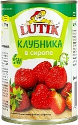 LUTIK Клубника в сиропе консервированная, масса нетто 425мл/410г