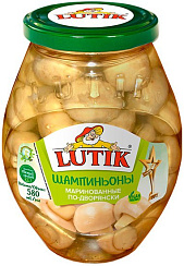 LUTIK  Шампиньоны маринованные по-дворянски,  масса нетто 530г/580мл