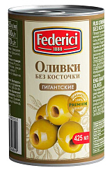 "Federici" Оливки гигантсикие без косточки, 425мл