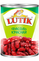 LUTIK Фасоль натуральная красная  нетто 400г/425мл
