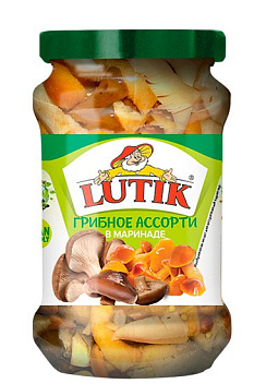 LUTIK Грибное ассорти в маринаде, нетто  280г/314мл
