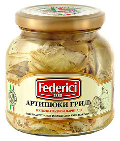 FEDERICI Артишоки гриль в кисло-сладком маринаде, масса нетто 290г