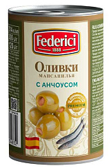 FEDERICI Оливки с анчоусом, масса нетто 300г/314мл