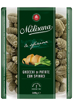 La Molisana Картофельные ньокки (клёцки мелкие) со шпинатом "Chicche di patate", масса нетто 500г