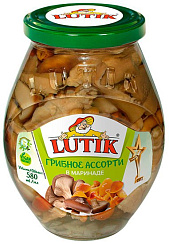 LUTIK Грибное ассорти в маринаде, нетто  530г/580мл