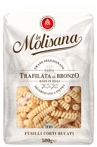 La Molisana изделия макаронные из твердых сортов пшеницы FUSILLI CORTI BUCATI /  108 Пружинки, 500г