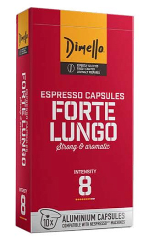 DIMELLO Кофе натуральный жареный молотый в капсулах "Forte Lungo" 56г (10шт х 5,6г)