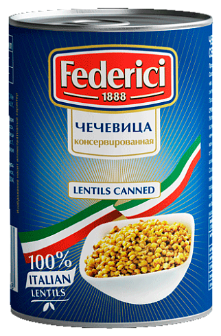 Federici Чечевица консервированная, 425 гр