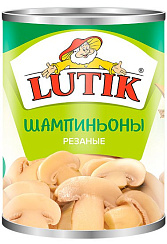 LUTIK Грибы консервированные: шампиньоны резаные 3000мл