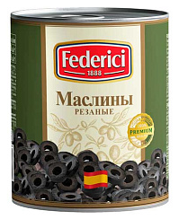 FEDERICI Маслины резаные, масса нетто 3кг/3100мл